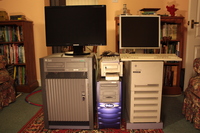 From left to right: Sun Enterprise 3500; Sun Blade 2000; Sun 4/630 (in 4/330 case)